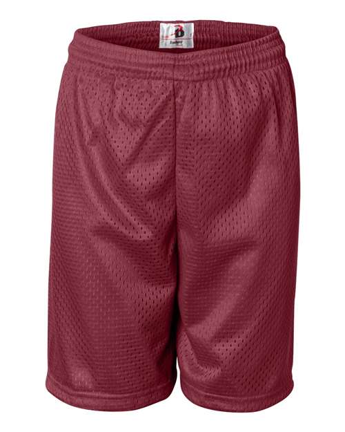 Badger 2207 Youth Pro Mesh 6" Shorts - Cardinal - front