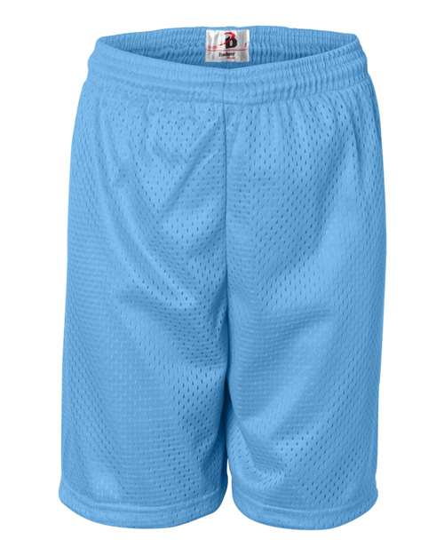 Badger 2207 Youth Pro Mesh 6" Shorts - Columbia Blue  - front