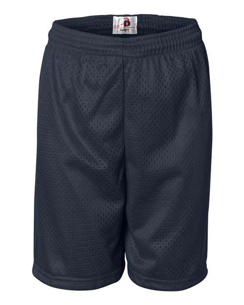 Badger 2207 Youth Pro Mesh 6" Shorts - Navy - front