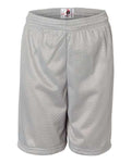 Badger 2207 Youth Pro Mesh 6" Shorts - Silver - front