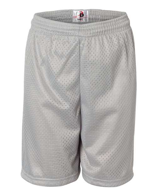 Badger 2207 Youth Pro Mesh 6" Shorts - Silver - front
