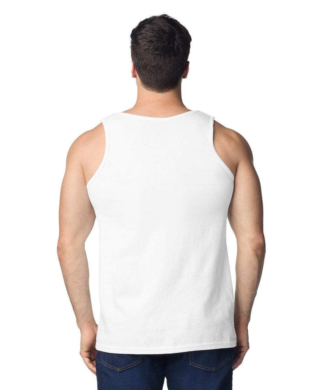 Gildan G220 Ultra Cotton Tank Top - White - model back