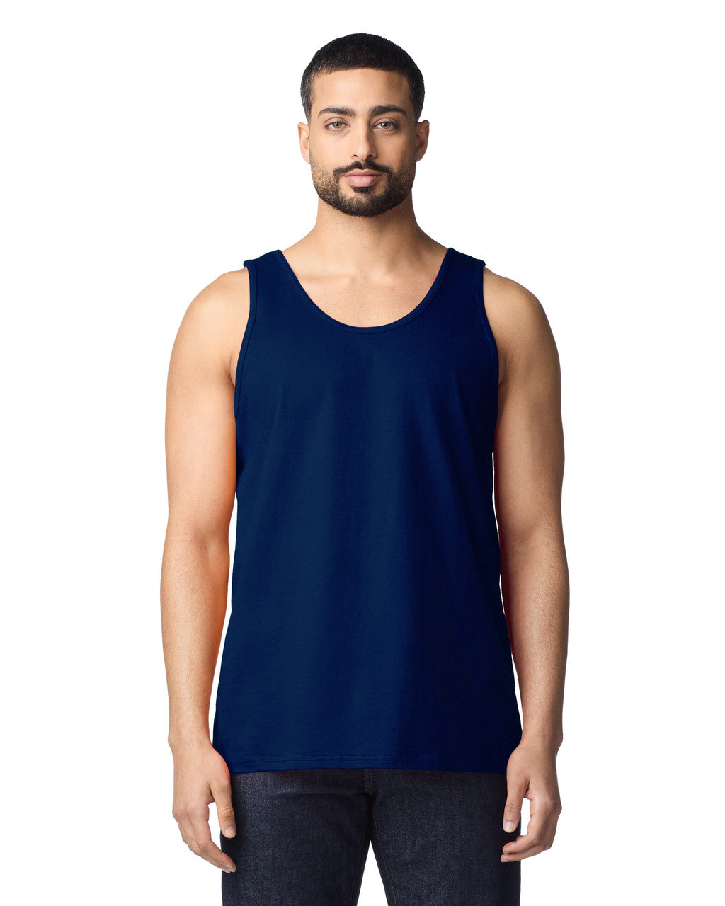 Gildan G220 Ultra Cotton Tank Top - Navy - model front