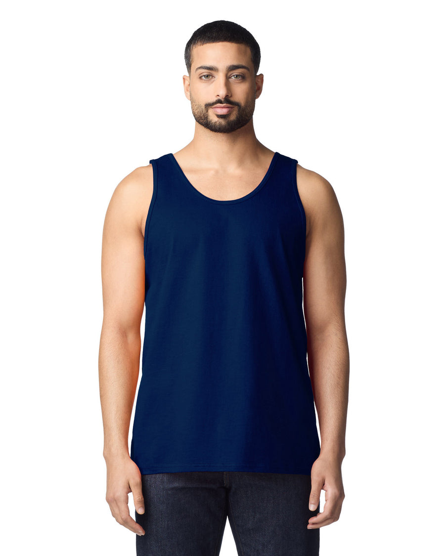 Gildan G220 Ultra Cotton Tank Top - Navy - model front