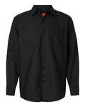 Red Kap SP14 Men's Industrial Long Sleeve Work Shirt - Black - front