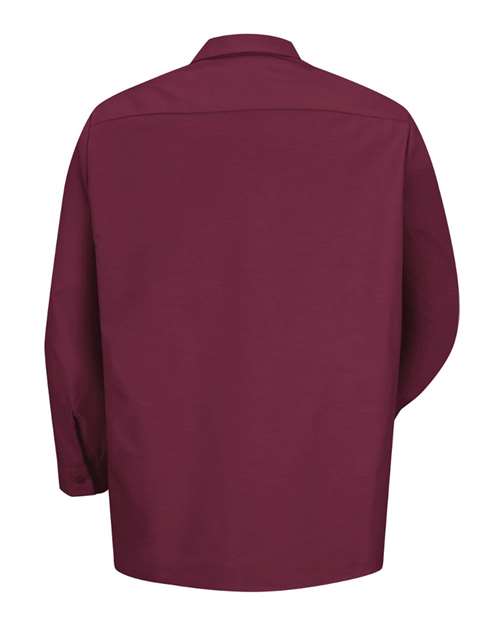 Red Kap SP14 Men's Industrial Long Sleeve Work Shirt - Burgundy - back