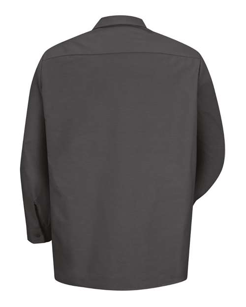 Red Kap SP14 Men's Industrial Long Sleeve Work Shirt - Charcoal - back
