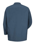 Red Kap SP14 Men's Industrial Long Sleeve Work Shirt - Dark Blue - back