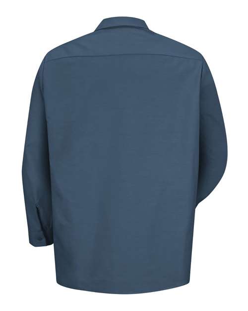 Red Kap SP14 Men's Industrial Long Sleeve Work Shirt - Dark Blue - back