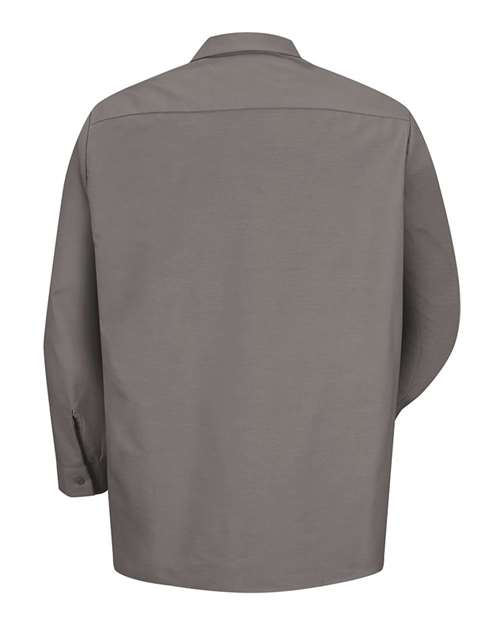 Red Kap SP14 Men's Industrial Long Sleeve Work Shirt - Grey - back