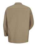 Red Kap SP14 Men's Industrial Long Sleeve Work Shirt - Khaki - back