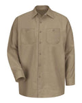 Red Kap SP14 Men's Industrial Long Sleeve Work Shirt - Khaki - front