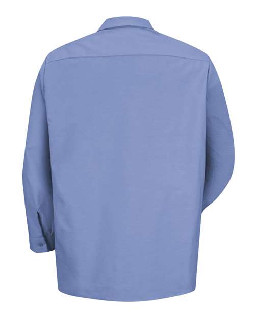 Red Kap SP14 Men's Industrial Long Sleeve Work Shirt - Light Blue - back