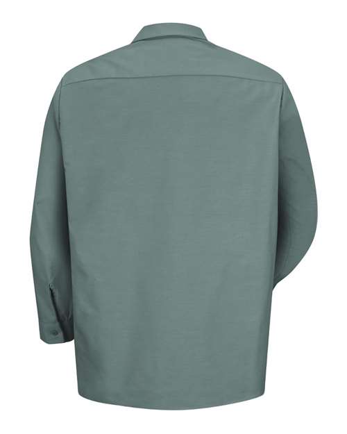 Red Kap SP14 Men's Industrial Long Sleeve Work Shirt - Light Green - back