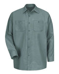 Red Kap SP14 Men's Industrial Long Sleeve Work Shirt - Light Green - front