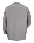 Red Kap SP14 Men's Industrial Long Sleeve Work Shirt - Light Grey - back