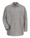 Red Kap SP14 Men's Industrial Long Sleeve Work Shirt - Light Grey - front
