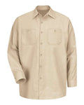Red Kap SP14 Men's Industrial Long Sleeve Work Shirt - Light Tan - front
