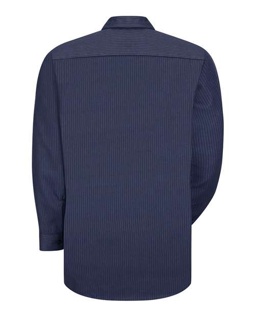 Red Kap SP14 Men's Industrial Long Sleeve Work Shirt - NL-Navy/ Light Blue - back