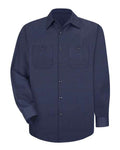 Red Kap SP14 Men's Industrial Long Sleeve Work Shirt - NL-Navy/ Light Blue - front
