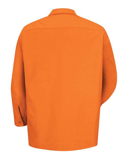Red Kap SP14 Men's Industrial Long Sleeve Work Shirt - Orange - back
