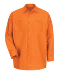 Red Kap SP14 Men's Industrial Long Sleeve Work Shirt - Orange - front
