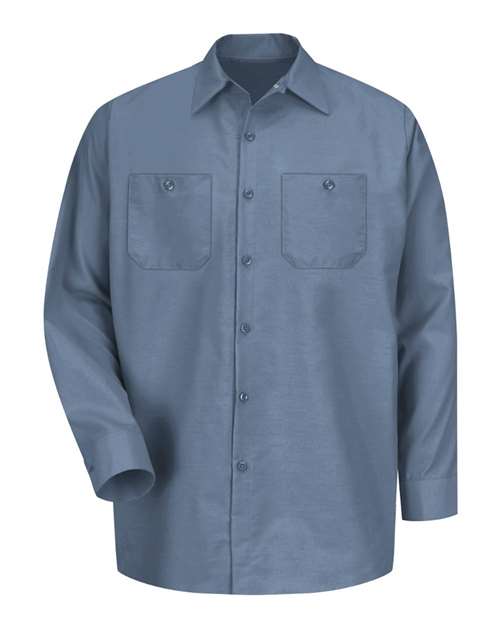 Red Kap SP14 Men's Industrial Long Sleeve Work Shirt - Postman Blue - front