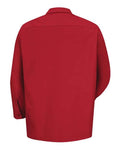 Red Kap SP14 Men's Industrial Long Sleeve Work Shirt - Red - back