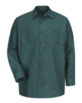 Red Kap SP14 Men's Industrial Long Sleeve Work Shirt - Spruce Green - front