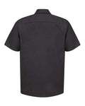 Red Kap SP24 Men's Industrial Short Sleeve Work Shirt - Black - back
