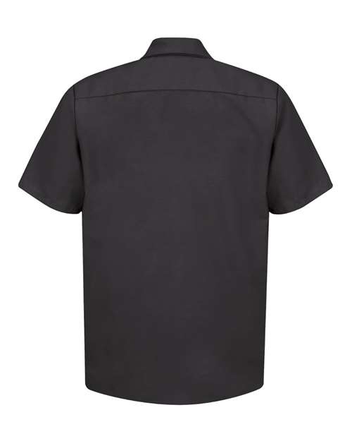 Red Kap SP24 Men's Industrial Short Sleeve Work Shirt - Black - back
