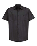 Red Kap SP24 Men's Industrial Short Sleeve Work Shirt - Black - front