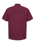 Red Kap SP24 Men's Industrial Short Sleeve Work Shirt - Burgundy - back