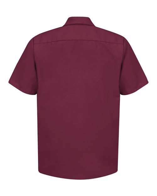 Red Kap SP24 Men's Industrial Short Sleeve Work Shirt - Burgundy - back
