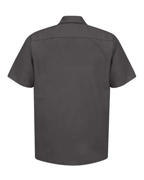 Red Kap SP24 Men's Industrial Short Sleeve Work Shirt - Charcoal - back
