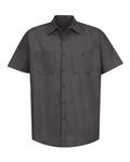Red Kap SP24 Men's Industrial Short Sleeve Work Shirt - Charcoal - front
