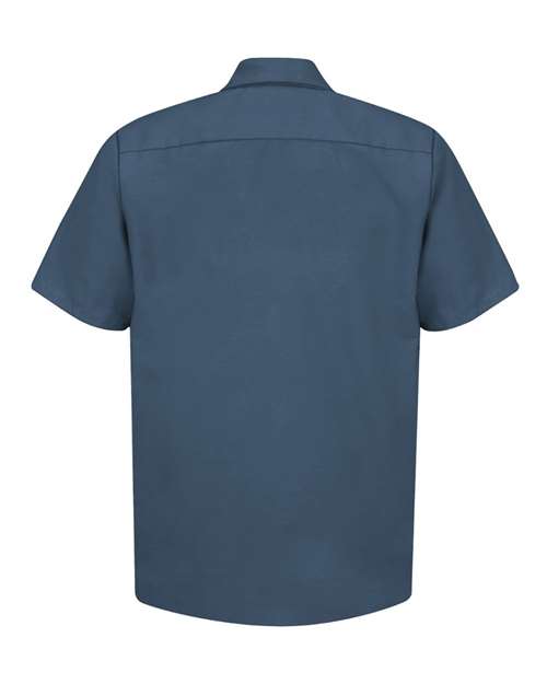 Red Kap SP24 Men's Industrial Short Sleeve Work Shirt - Dark Blue - back