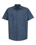 Red Kap SP24 Men's Industrial Short Sleeve Work Shirt - Dark Blue - front