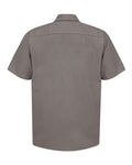 Red Kap SP24 Men's Industrial Short Sleeve Work Shirt - Grey - back