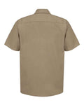 Red Kap SP24 Men's Industrial Short Sleeve Work Shirt - Khaki - back