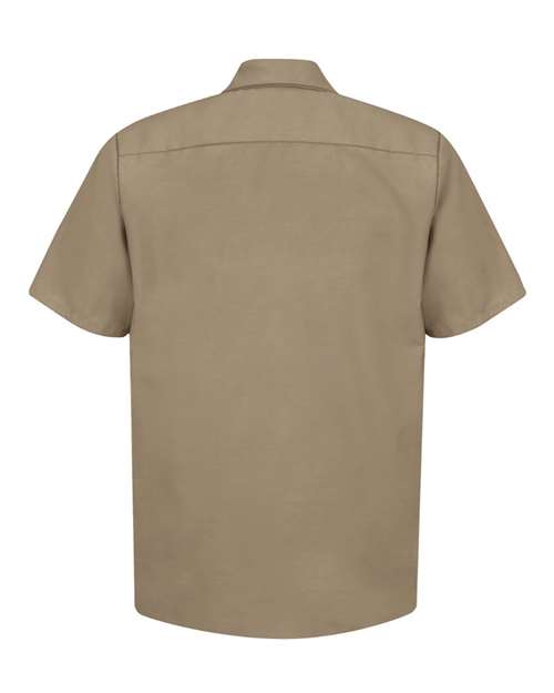 Red Kap SP24 Men's Industrial Short Sleeve Work Shirt - Khaki - back