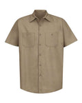 Red Kap SP24 Men's Industrial Short Sleeve Work Shirt - Khaki - front