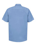 Red Kap SP24 Men's Industrial Short Sleeve Work Shirt - Light Blue - back
