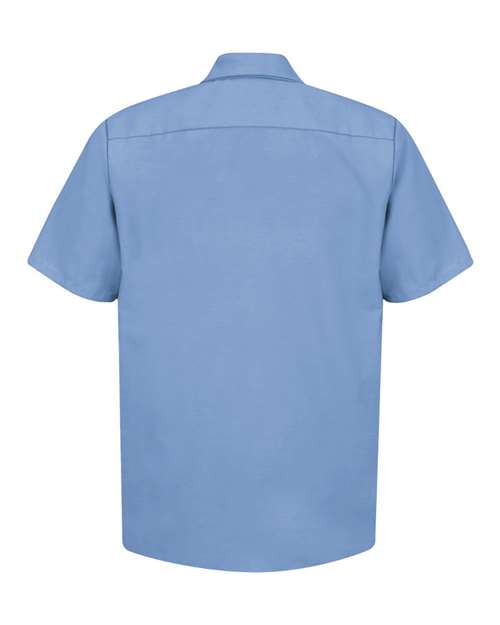 Red Kap SP24 Men's Industrial Short Sleeve Work Shirt - Light Blue - back