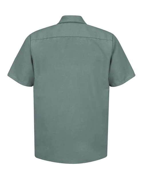 Red Kap SP24 Men's Industrial Short Sleeve Work Shirt - Light Green - back