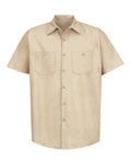 Red Kap SP24 Men's Industrial Short Sleeve Work Shirt - Light Tan - front