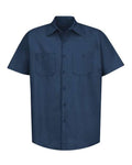 Red Kap SP24 Men's Industrial Short Sleeve Work Shirt - Navy - front