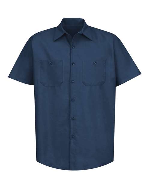 Red Kap SP24 Men's Industrial Short Sleeve Work Shirt - Navy - front