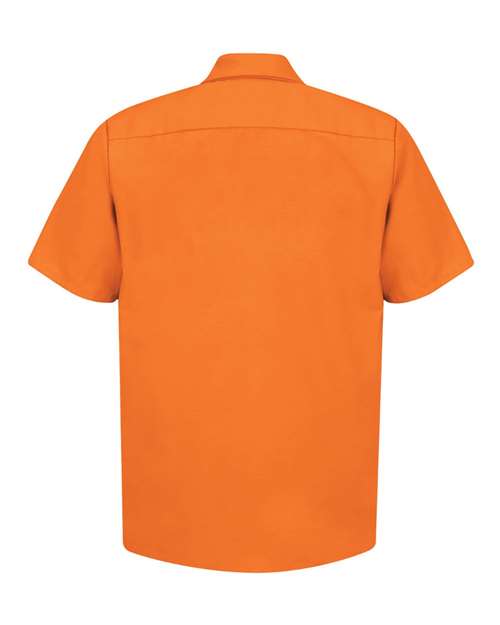 Red Kap SP24 Men's Industrial Short Sleeve Work Shirt - Orange - back