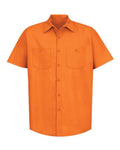 Red Kap SP24 Men's Industrial Short Sleeve Work Shirt - Orange - front